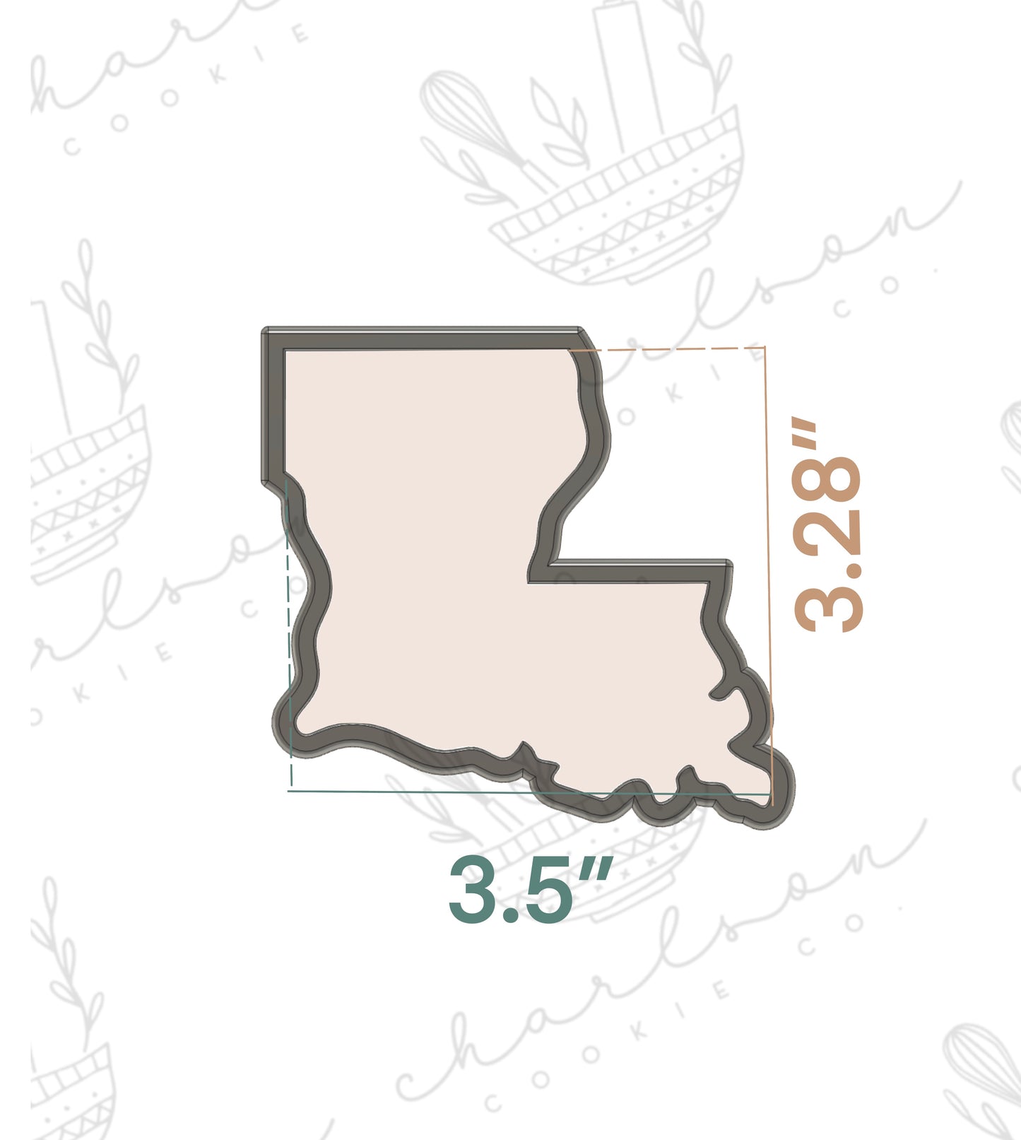 Louisiana state cookie cutter