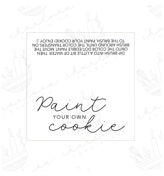 Paint your own cookie / printable template cards (4 files) / Instant digital download