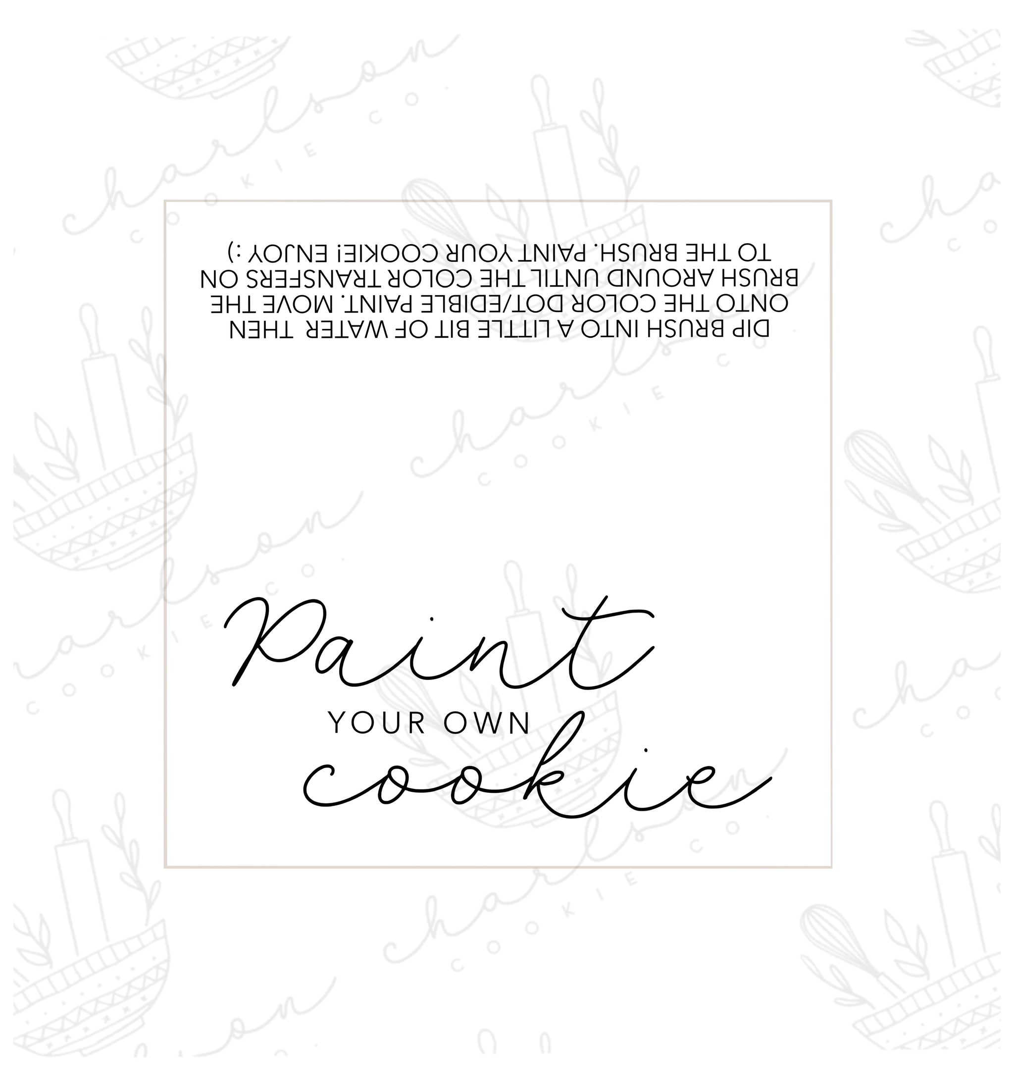 Paint your own cookie / printable template cards (4 files) / Instant d ...