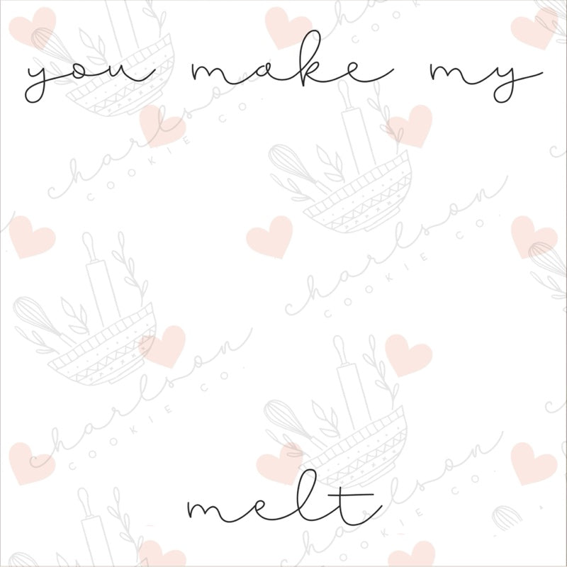 You make my heart melt backings / multiple sizes / 6 files Instant digital download