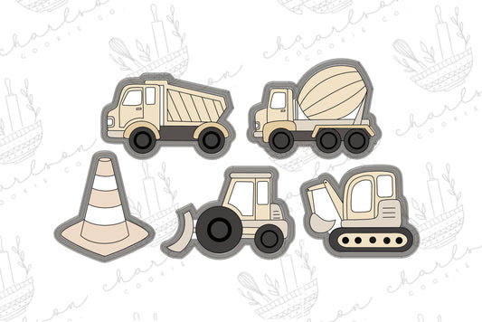 Construction vehicles cookie cutters