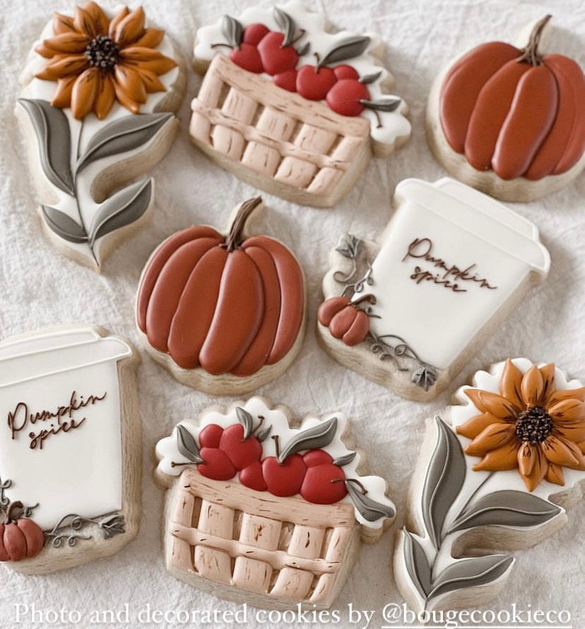 Floral basket cookie cutter
