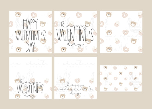 Valentine's day set E templates / Instant digital download