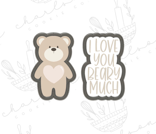 I love you beary much set B cookie cutters