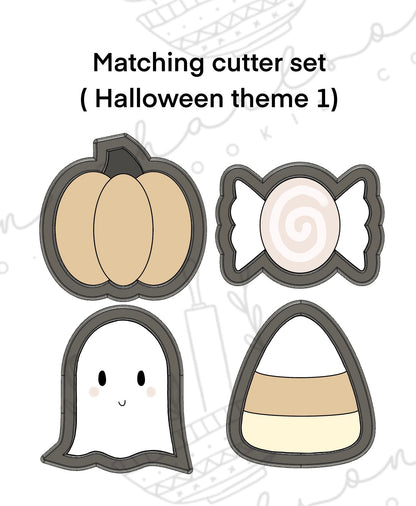 DIY cookie kit (Halloween theme 1 print) instruction card (2 files) / Instant digital download