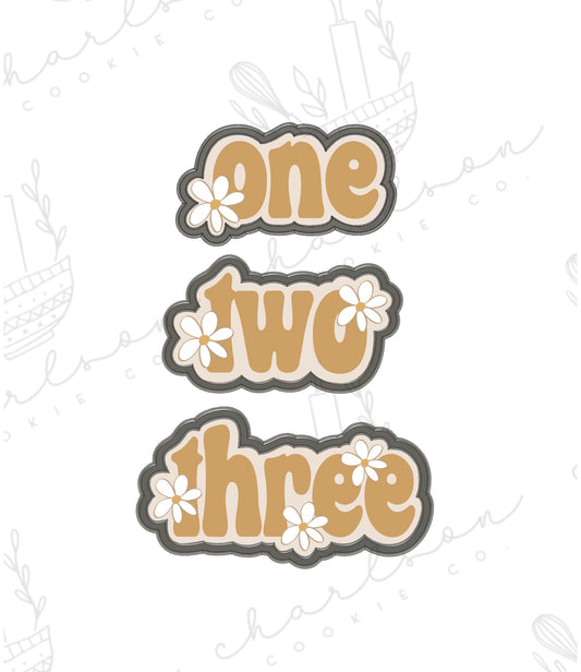 One / two / three with daisy cookie cutter