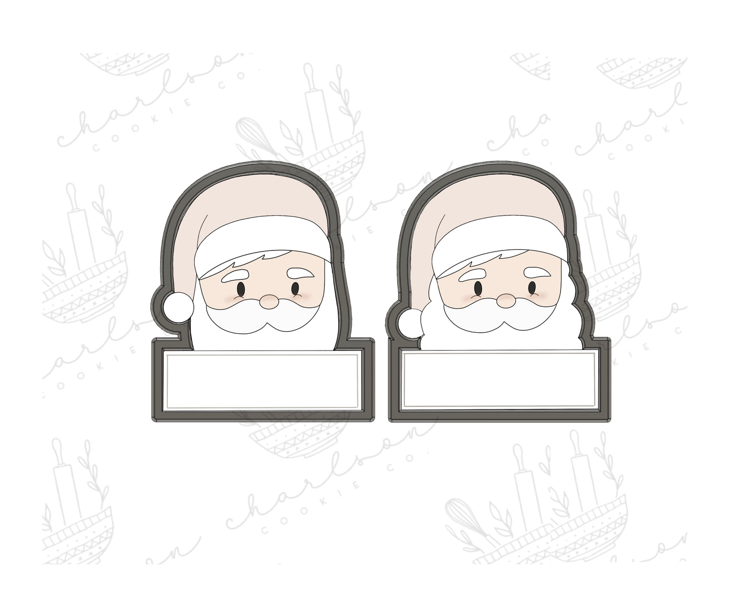 Santa plaque cookie cutter – Charlson Cookie Co.