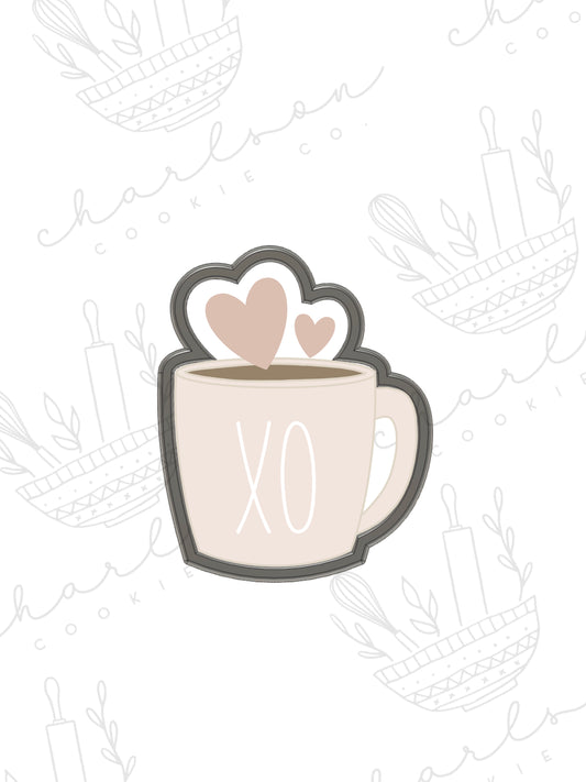Mug with hearts cookie cutter