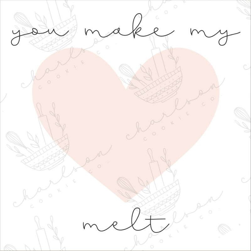 You make my heart melt backings / multiple sizes / 6 files Instant digital download