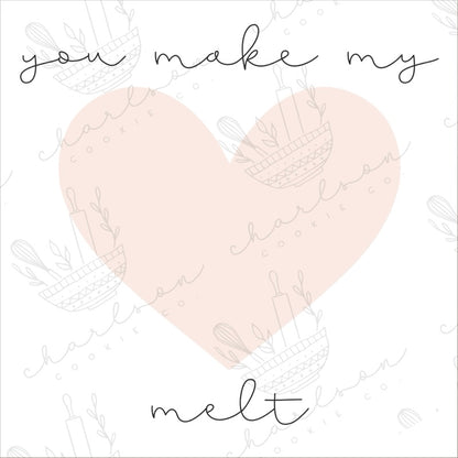 You make my heart melt backings / multiple sizes / 6 files Instant digital download