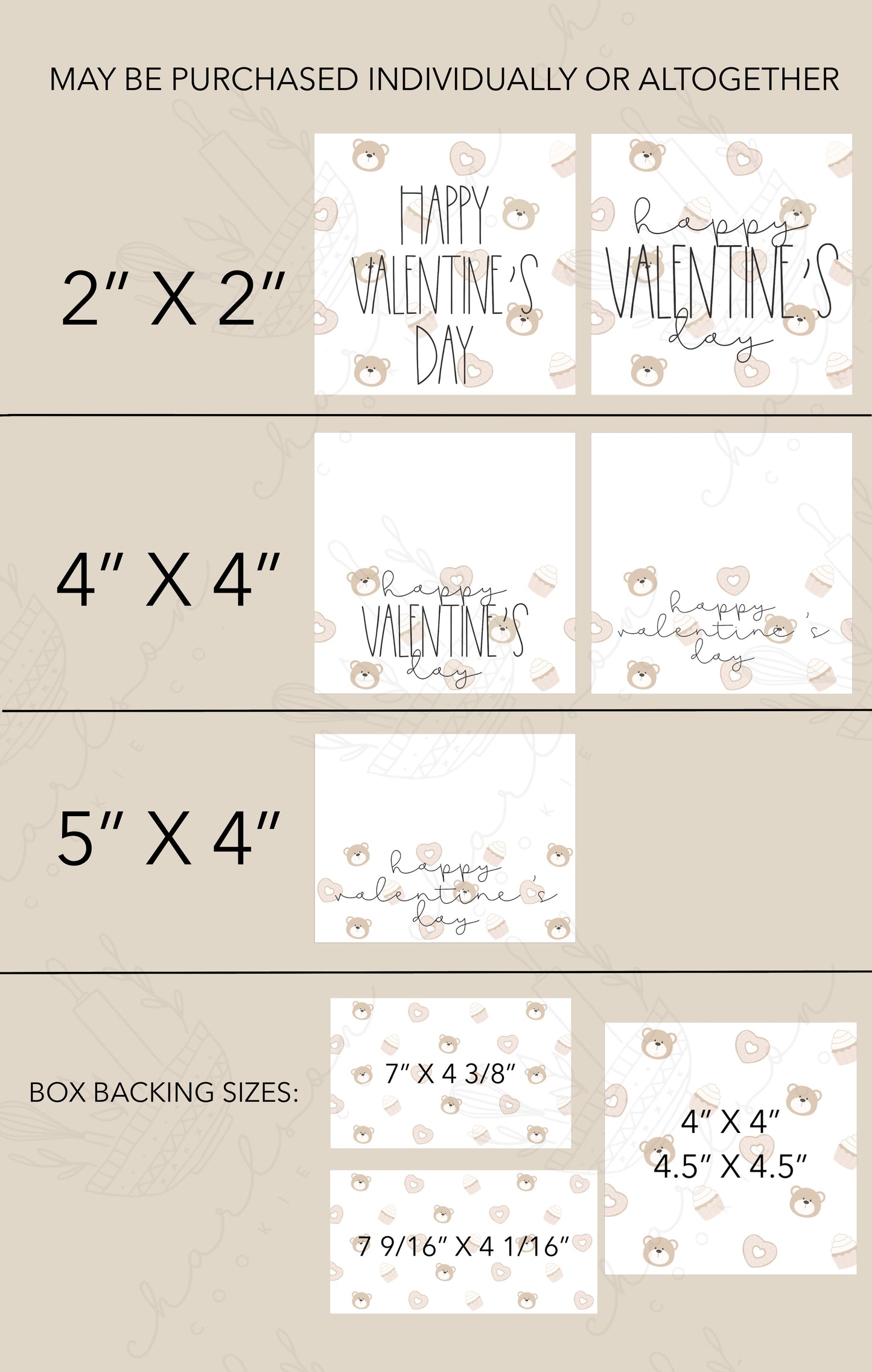 Valentine's day set E templates / Instant digital download