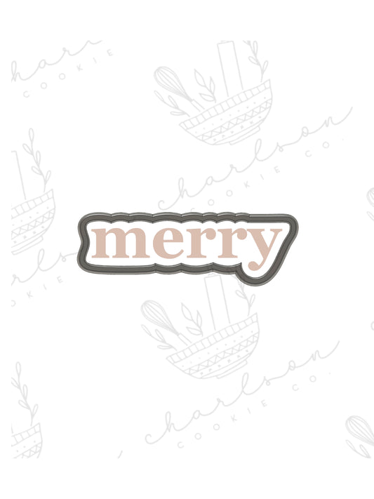 Merry word cookie cutter