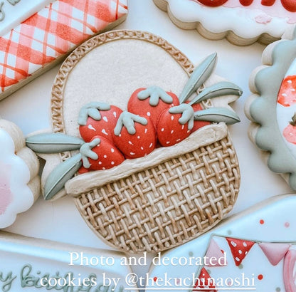 Basket with greenery cookie cutter