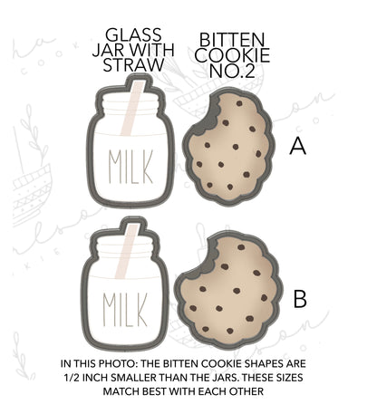 Milk (glass jar with straw) & cookies cookie cutter