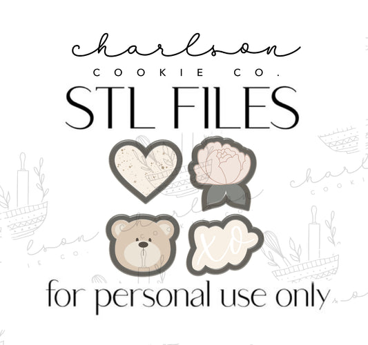 Valentine’s Day set D 4PC mini set STL files (digital files) / personal use only